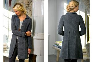 Image of the Fiona Cardigan knitted with just the Garter Stitch. Design by Lene Holme Samsøe