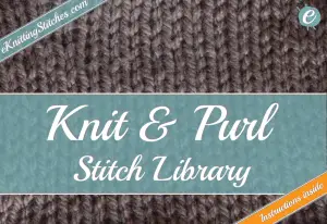 Photo example of a knit and purl stitch - links to knit and purl stitch catalogue.