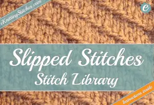 Photo example of a slipped stitch - links to slipped stitch collection.