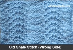 Old Shale Stitch Example (Wrong Side)