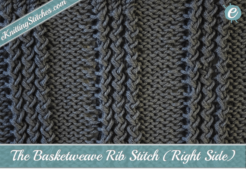 Basketweave Rib Stitch Example (Right Side)