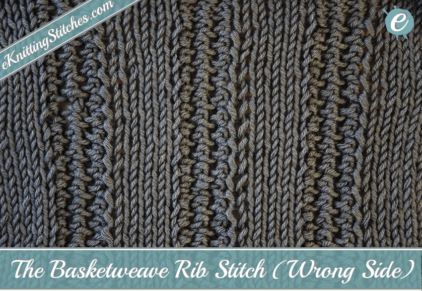 Basketweave Rib Stitch Example (Wrong Side)