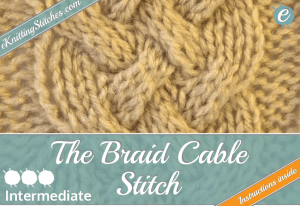 Braid Cable stitch example & Title Slide for "How to Knit the braid Cable Stitch"