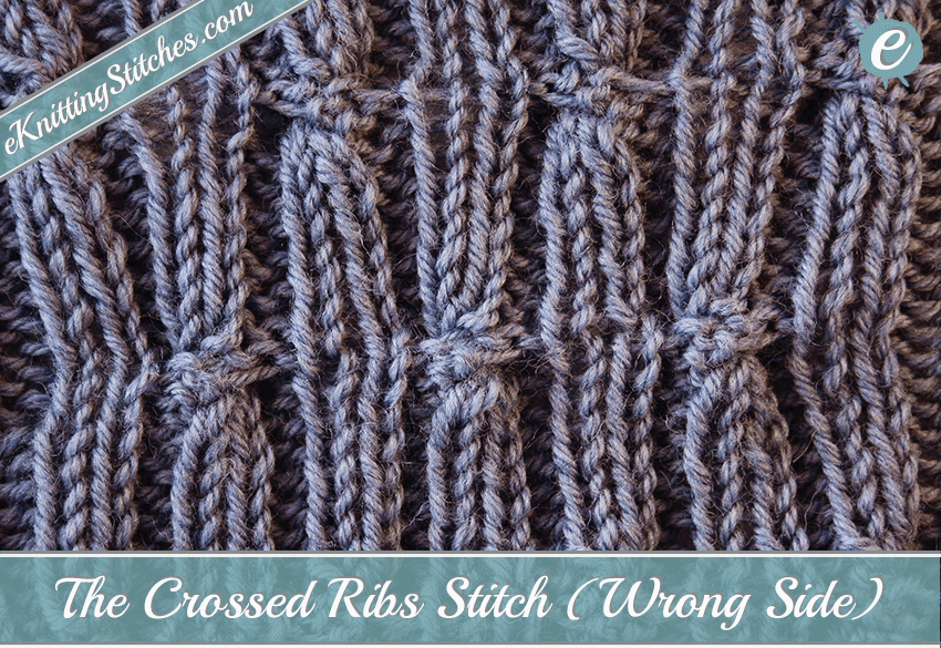 Crossed Ribs Stitch Example (Wrong Side)