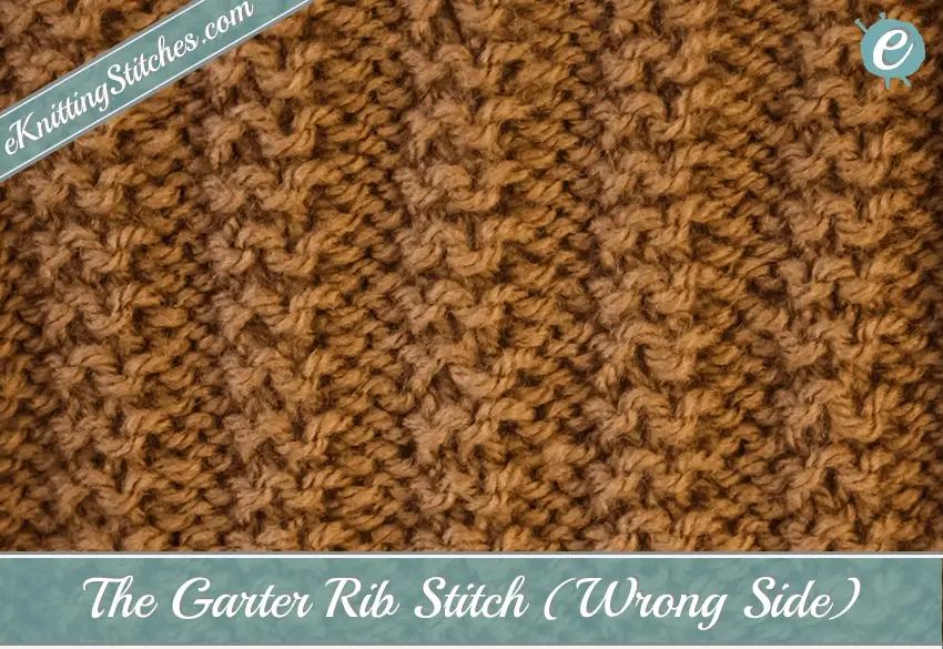 2x2 Garter Rib Stitch Example (Wrong Side)