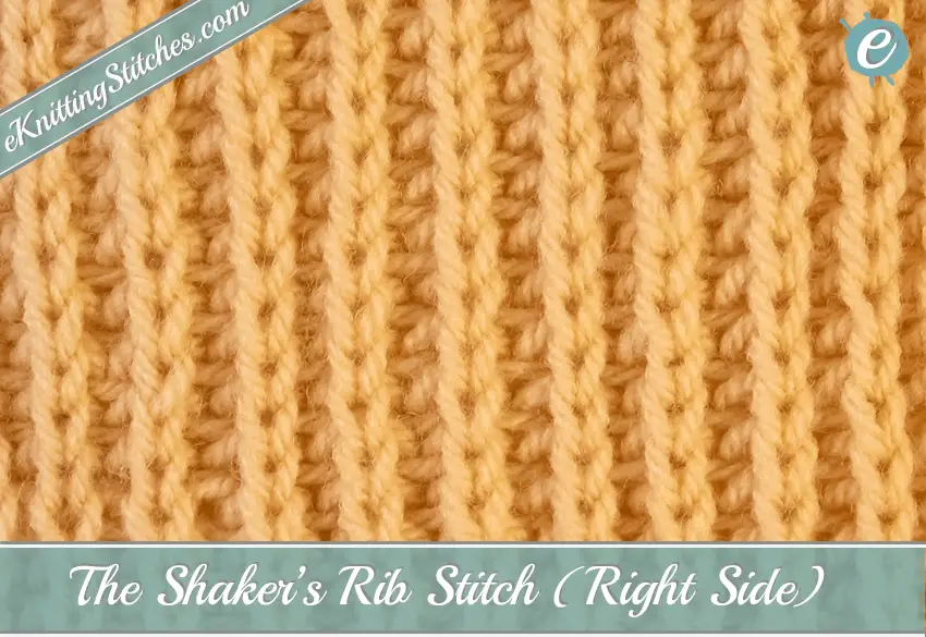 Shaker's Rib Stitch Example (Right Side)
