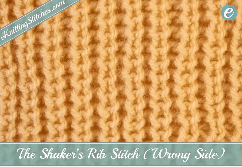 Shaker's Rib Stitch Example (Wrong Side)