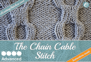 Chain Cable Stitch example & Title for "How to Knit the Chain Cable Stitch"