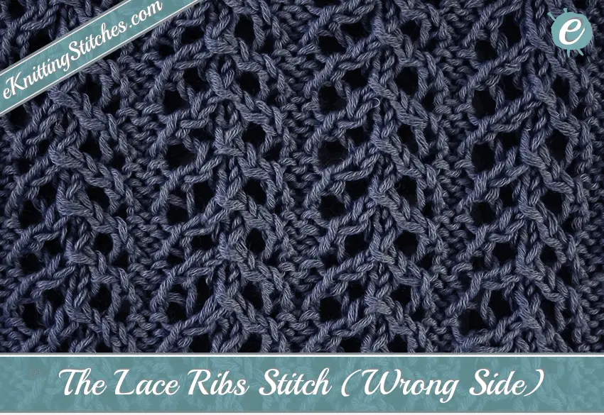 Lace Rib Stitch Example (Wrong Side)