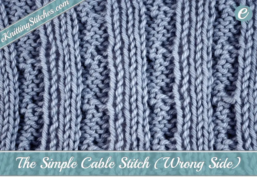 Simple Cable Stitch Example (Wrong Side)