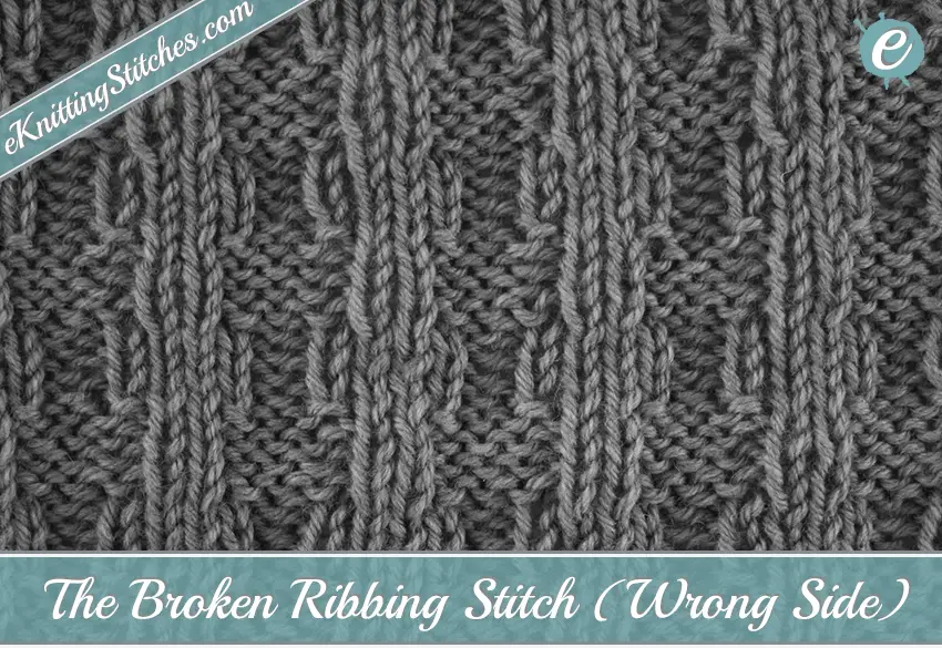 Broken Ribbing Stitch Example (Wrong Side)