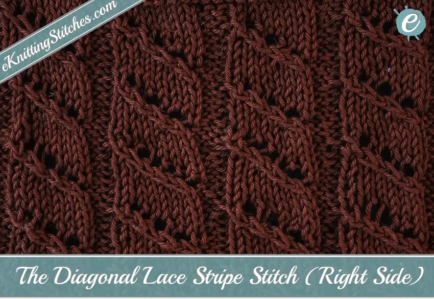 Diagonal Lace Stripe Stitch Example (Right Side)