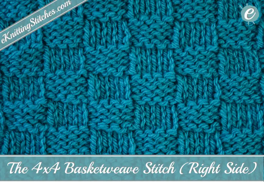 Example of Basketweave (4x4) Stitch - Right Side
