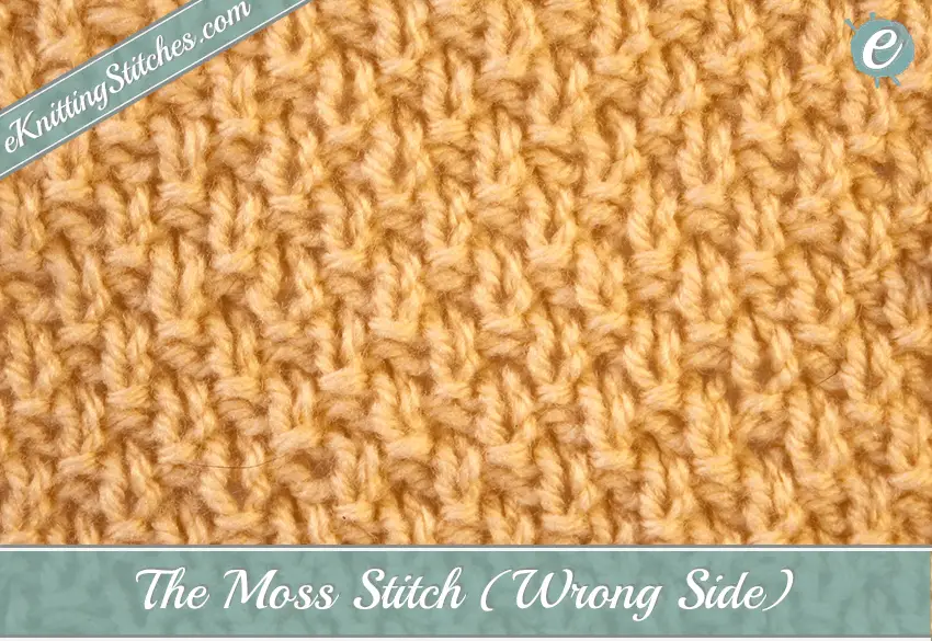 Example of Moss Stitch - Wrong Side