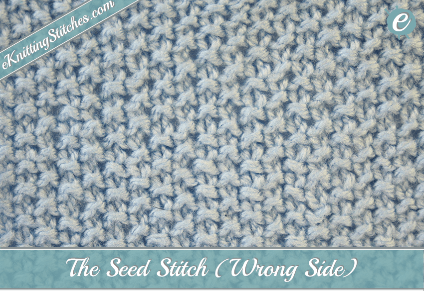 Example of seed knitting stitch - wrong side