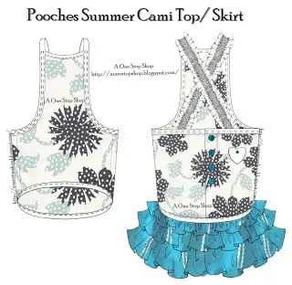 dog summer cami top and skirt