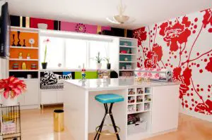 colorful and bright craft room