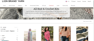 beginner knit kits lion brand yarn