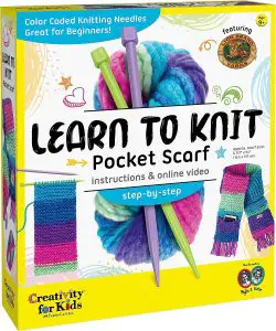 learn to knit kit to teach kids how to knit