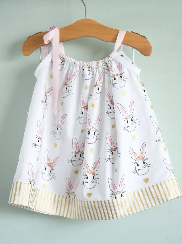 pillowcase dress sewn from free printable sewing pattern