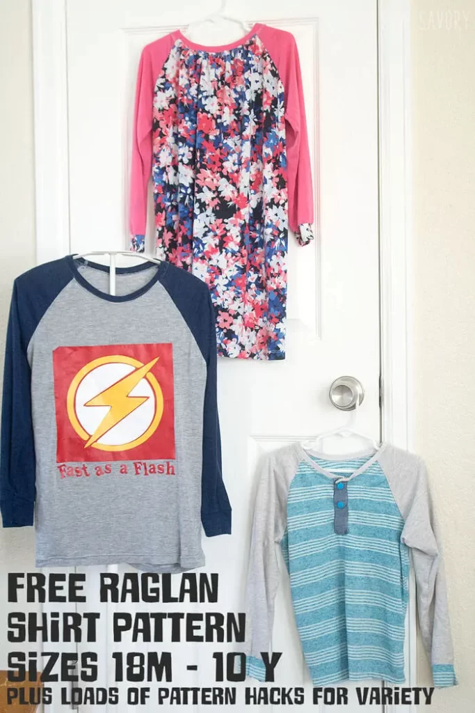 variation of kid's raglan shirts
