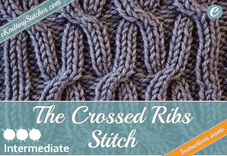 sample swatch of the crossed ribs stitch in gray yarn