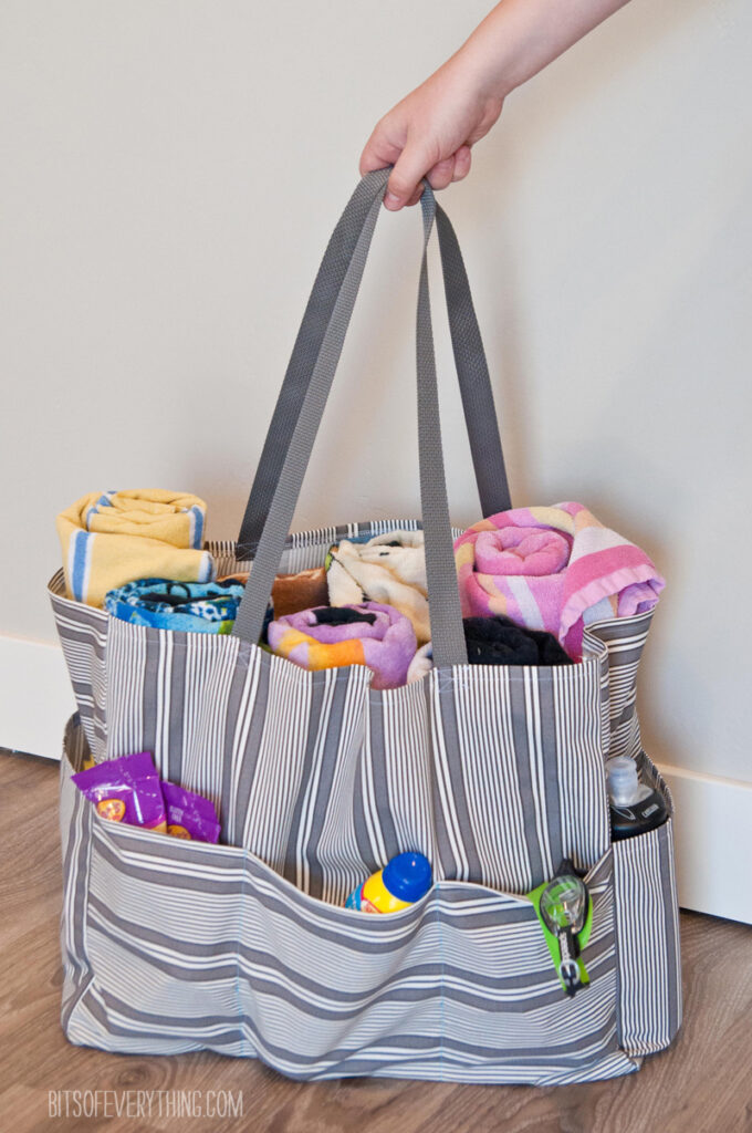 sewed pool bag with extra pockets for all your necessities