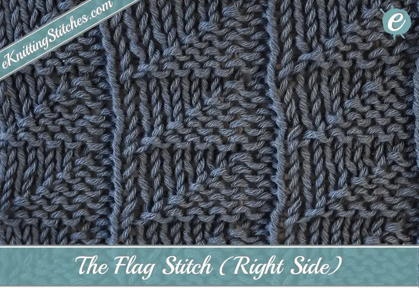 flag stitch example showing the right side