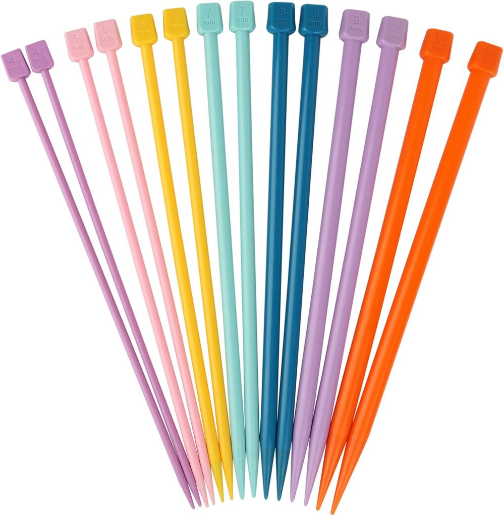 colorful plastic knitting needle set