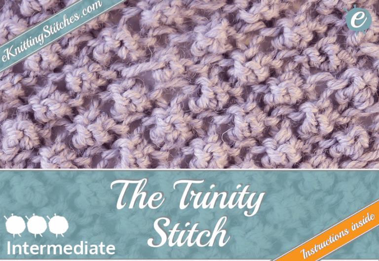 sample swatch of trinity stitch in lavendar