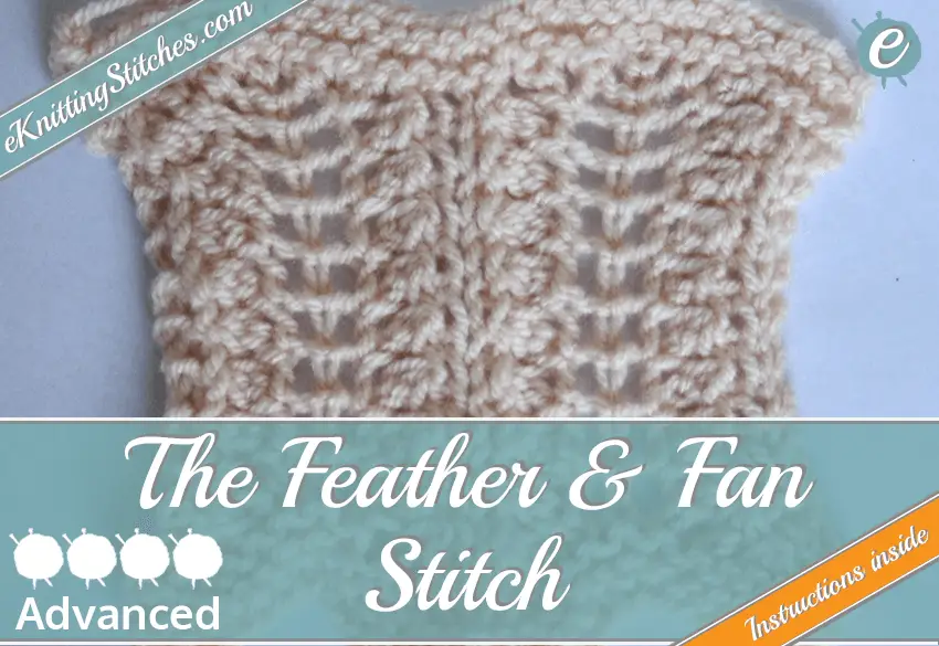 a swatch sample in cream of the feather and fan stitch