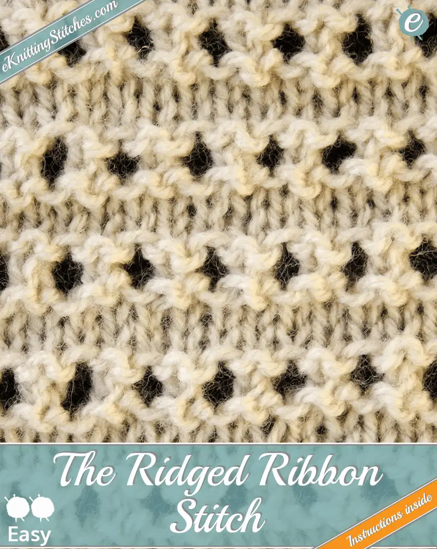 sample swatch of the ridged ribbon stitch