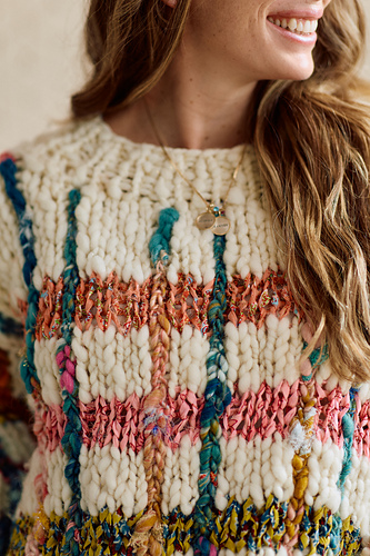 plaid multi-colored sweater