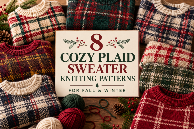 8 Cozy Plaid Sweater Knitting Patterns for Fall & Winter